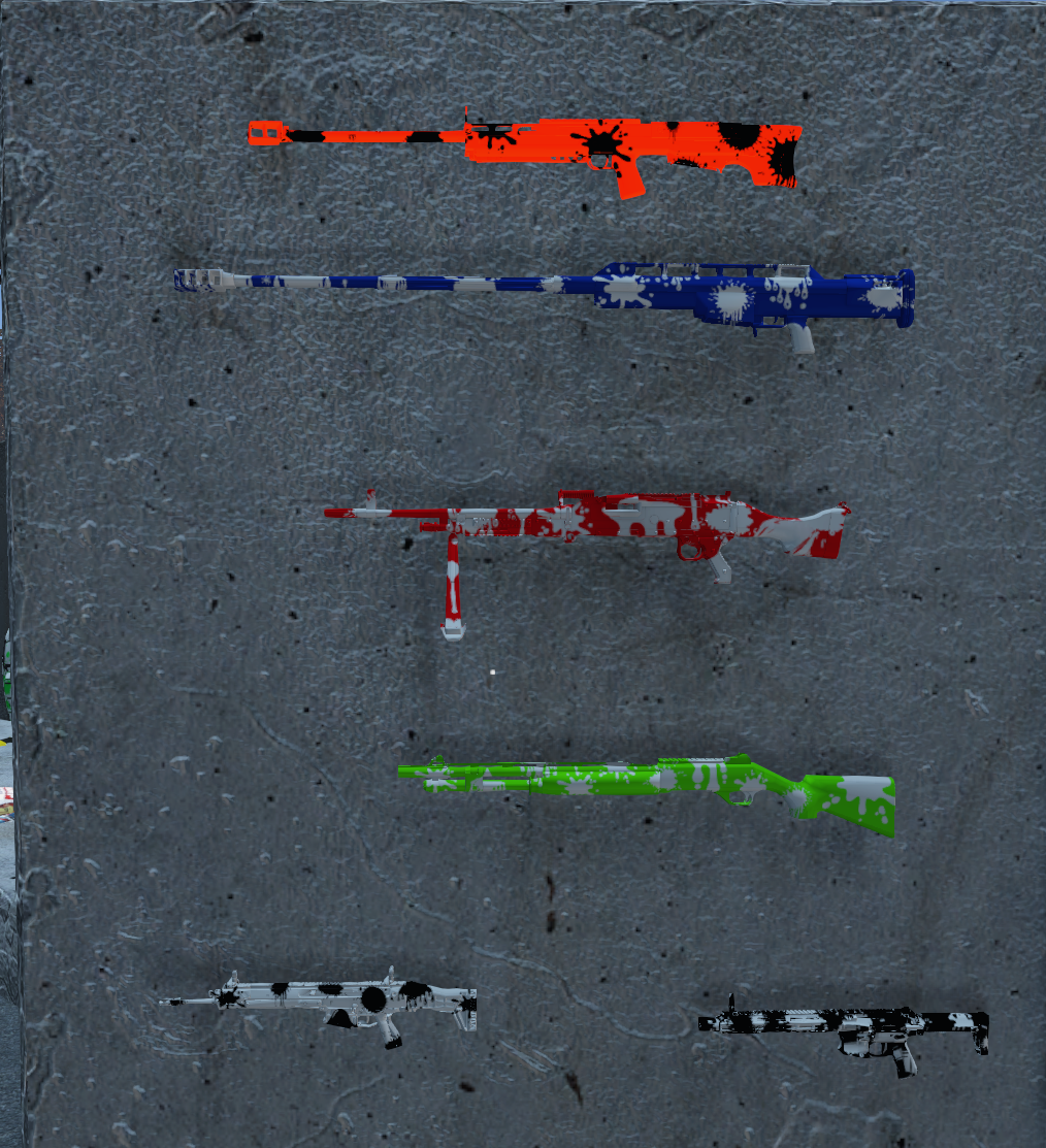 Custom Ink end-game guns display