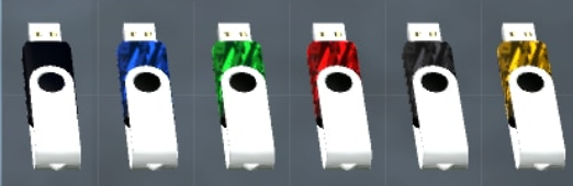 Striped USB recipe drives