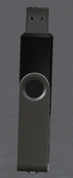 Dark grey and black USB